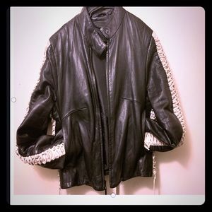 Black 100% Genuine Leather Motorcycle style Jacket